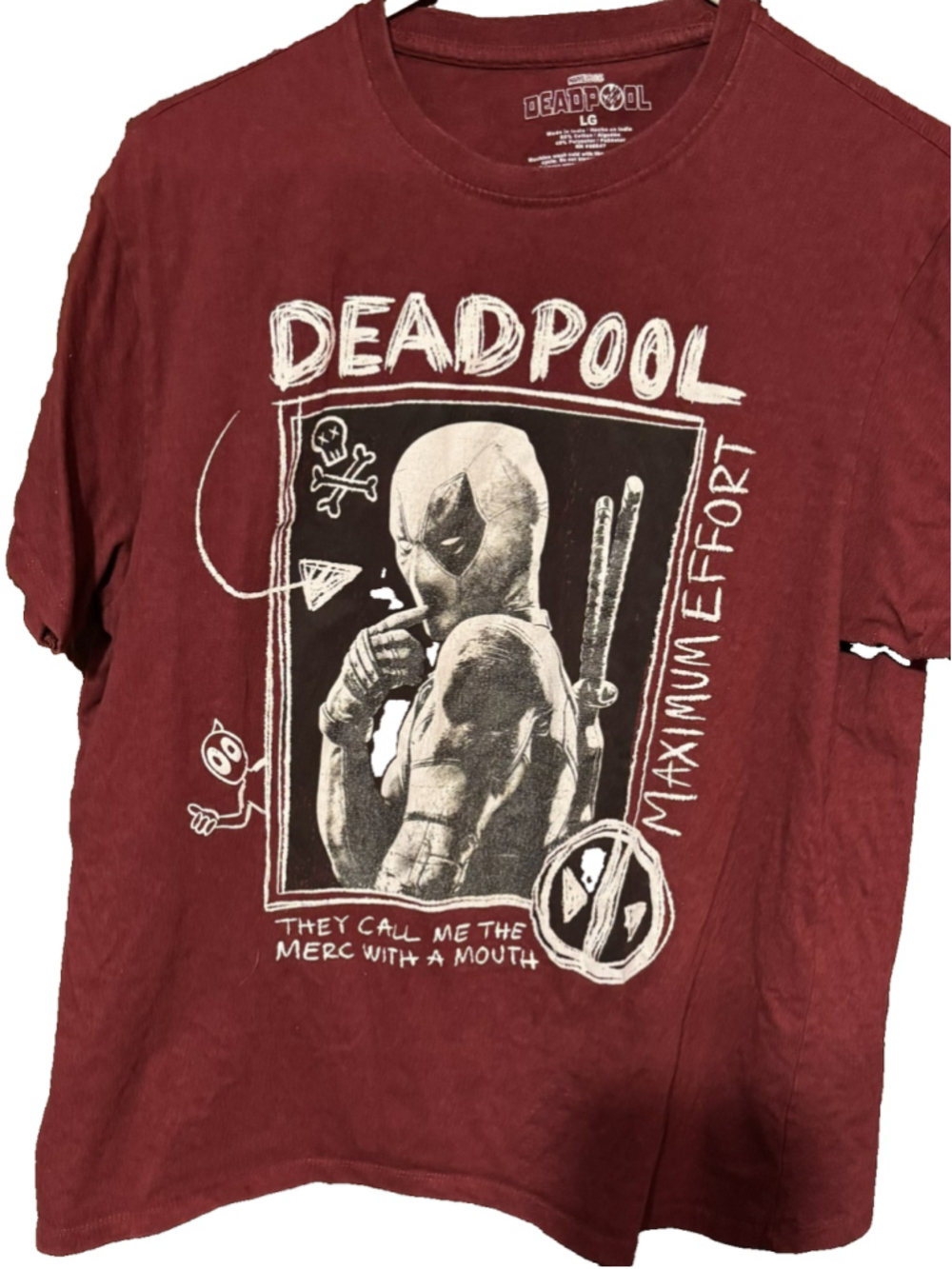 Deadpool Marvel Short Sleeve Tee shirt Men's Sz L Red marvel